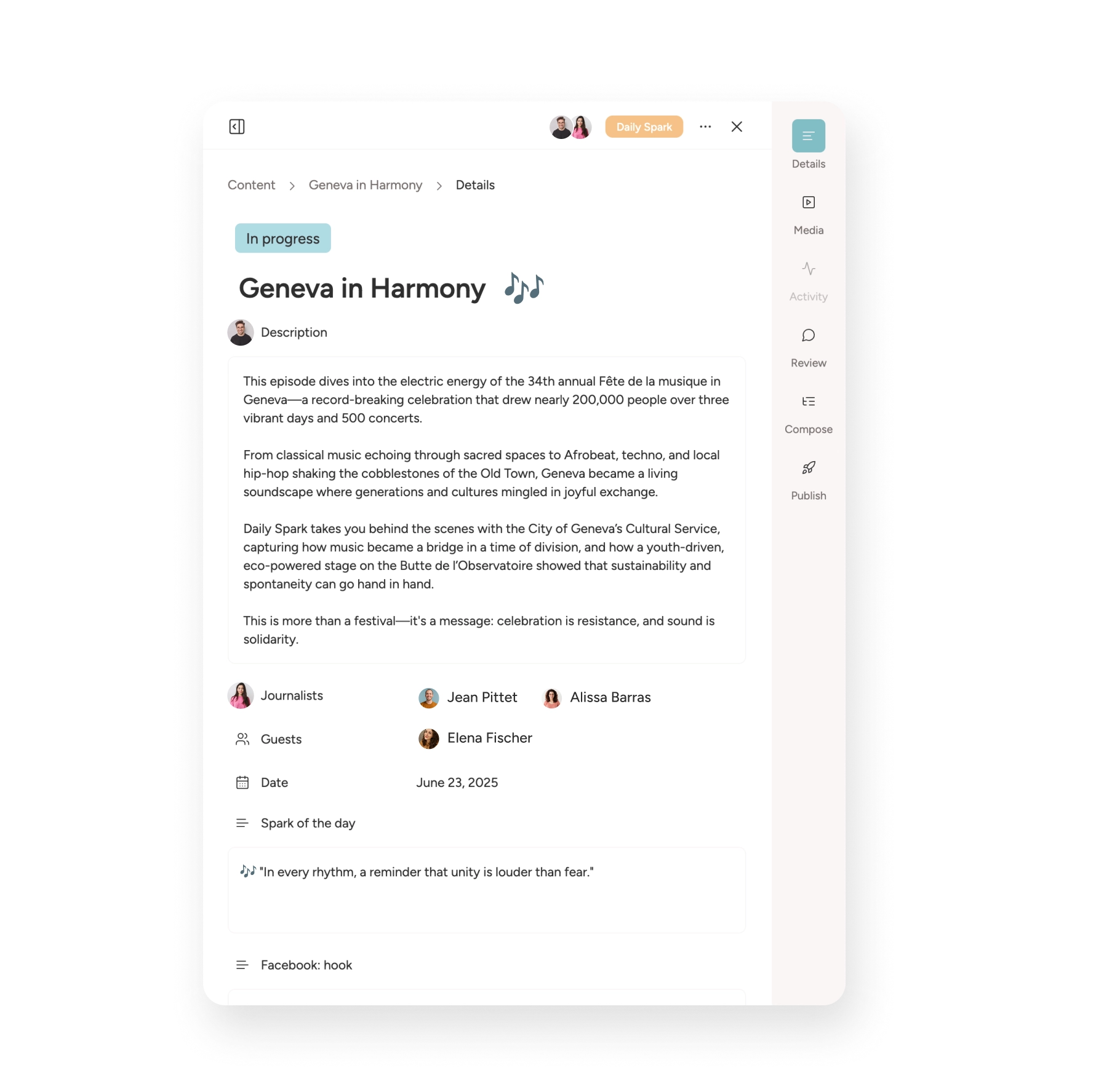 mosaique.co interface